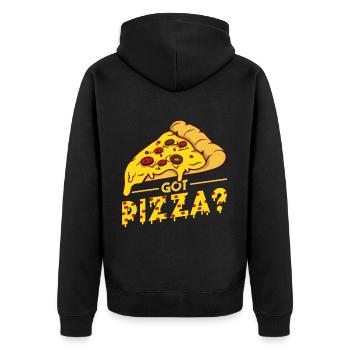 Drôle de dicton de pizza - Veste à capuche bio Premium Unisexe - noir - Dos - Nico (187cm)