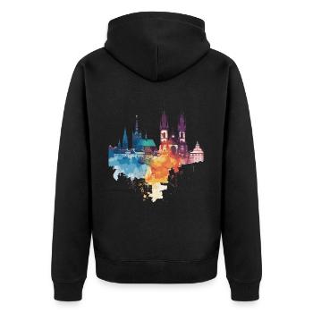 Elk - Unisex Premium Organic Zip Hoodie - black - Back - Nico (187cm)