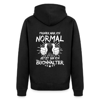 Accountant - Unisex Premium Organic Zip Hoodie - black - Back - Nico (187cm)