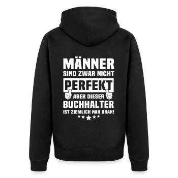 Accountant - Unisex Premium Organic Zip Hoodie - black - Back - Nico (187cm)