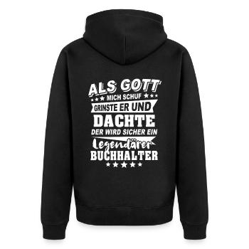Accountant - Unisex Premium Organic Zip Hoodie - black - Back - Nico (187cm)