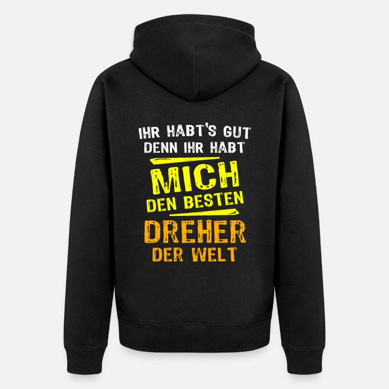 Dreher Geschenk - Unisex Premium Bio Zip Hoodie - Schwarz