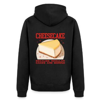 Cheesecake Curd Cake Cheesecake Gifts - Unisex Premium Organic Zip Hoodie - black - Back - Nico (187cm)