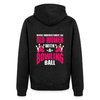Boule de bowling Bowler - Veste à capuche bio Premium Unisexe - noir - Dos - Nico (187cm)