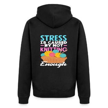 Le stress survient sans tricoter - Veste à capuche bio Premium Unisexe - noir - Dos - Nico (187cm)