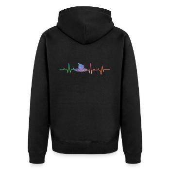 Pottery Ceramics Artist Heartbeat - Unisex Premium Bio Zip Hoodie - Schwarz - Hinten - Nico (187cm)