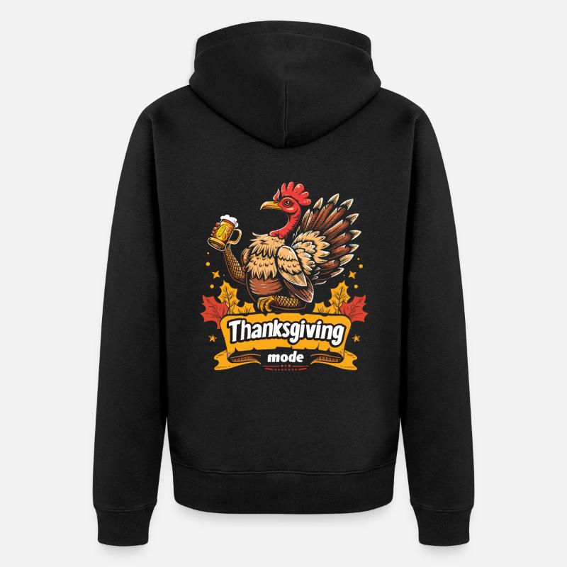 Grateful Gobble Wobble Thanksgiving - Veste à capuche bio Premium Unisexe - noir