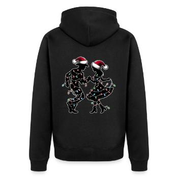 Line Dance Line Dancing Line Dancer Christmas Hat - Unisex Premium Organic Zip Hoodie - black - Back - Nico (187cm)