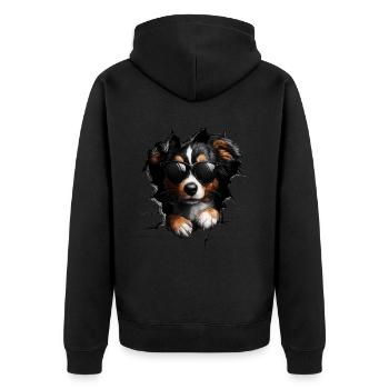 Drôle de chien propriétaire Chien mignon Terrier - Veste à capuche bio Premium Unisexe - noir - Dos - Nico (187cm)