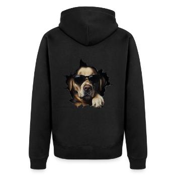 Lustiges Hunde Hundebesitzer Süßer Hund Labrador - Unisex Premium Bio Zip Hoodie - Schwarz - Hinten - Nico (187cm)