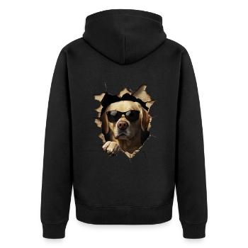 Drôle de chien propriétaire Chien mignon Labrador - Veste à capuche bio Premium Unisexe - noir - Dos - Nico (187cm)