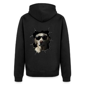 Lustiges Hunde Hundebesitzer Süßer Hund Labrador - Unisex Premium Bio Zip Hoodie - Schwarz - Hinten - Nico (187cm)