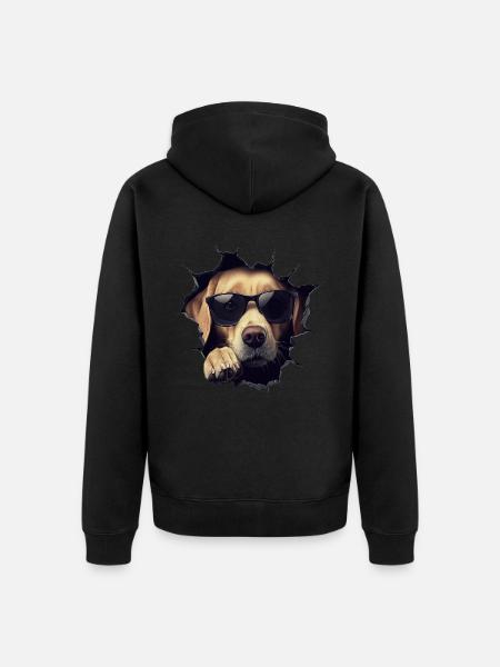 Lustiges Hunde Hundebesitzer Süßer Hund Labrador - Unisex Premium Bio Zip Hoodie - Schwarz