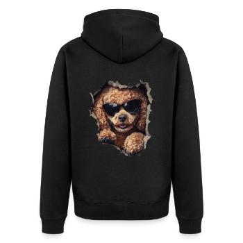 Drôle de chien propriétaire Chien mignon caniche - Veste à capuche bio Premium Unisexe - noir - Dos - Nico (187cm)
