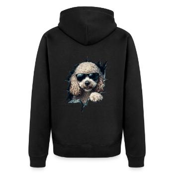 Drôle de chien propriétaire Chien mignon caniche - Veste à capuche bio Premium Unisexe - noir - Dos - Nico (187cm)