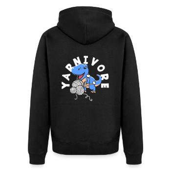 Tricot dinosaure Yarnivore Fun - Veste à capuche bio Premium Unisexe - noir - Dos - Nico (187cm)