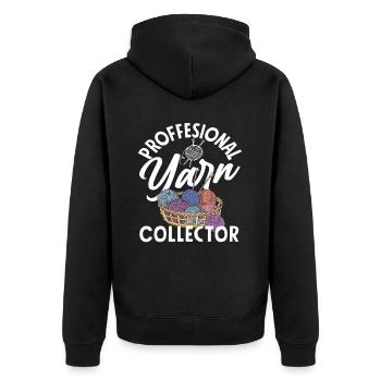Collecteurs professionnels de fils à tricoter - Veste à capuche bio Premium Unisexe - noir - Dos - Nico (187cm)