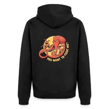 You Want To Fight Me Octopodes Octopoda - Unisex Premium Organic Zip Hoodie - black - Back - Nico (187cm)