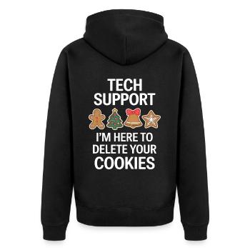 Cookies Saying Funny Christmas Cookies Gift - Unisex Premium Organic Zip Hoodie - black - Back - Nico (187cm)