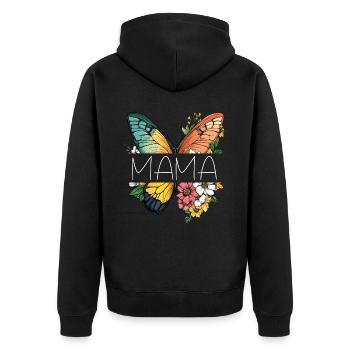 Mom Butterfly Flowers Best Mom Mother's Day - Unisex Premium Organic Zip Hoodie - black - Back - Nico (187cm)