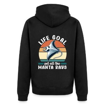 Manta Rays Great Manta Sea Creatures - Unisex Premium Organic Zip Hoodie - black - Back - Nico (187cm)
