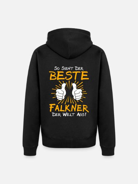 Falkner Geschenkidee - Unisex Premium Bio Zip Hoodie - Schwarz