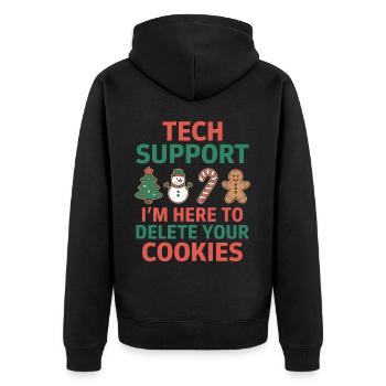 Cookies Saying Funny Christmas Cookies Gift - Unisex Premium Organic Zip Hoodie - black - Back - Nico (187cm)