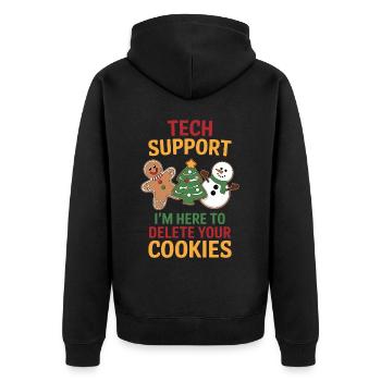 Cookies Saying Funny Christmas Cookies Gift - Unisex Premium Organic Zip Hoodie - black - Back - Nico (187cm)