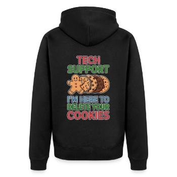 Cookies Saying Funny Christmas Cookies Gift - Unisex Premium Organic Zip Hoodie - black - Back - Nico (187cm)