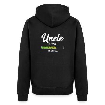 Uncle Loading 2025 - Unisex Premium Organic Zip Hoodie - black - Back - Nico (187cm)