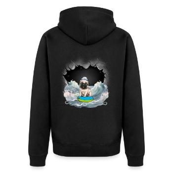 Carlin marin marin ahoy phoque maritime - Veste à capuche bio Premium Unisexe - noir - Dos - Nico (187cm)