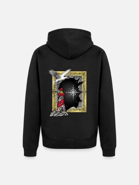 Phare maritime Seagull Seagulls - Veste à capuche bio Premium Unisexe - noir