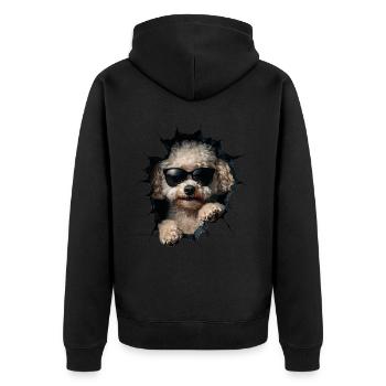 Drôle de chien propriétaire Chien mignon caniche - Veste à capuche bio Premium Unisexe - noir - Dos - Nico (187cm)