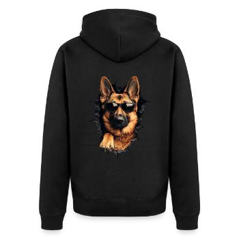 Drôle de chien propriétaire Chien mignon Chien de berger - Veste à capuche bio Premium Unisexe - noir - Dos - Nico (187cm)