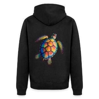 Amoureux des tortues de mer Motif safari animalier - Veste à capuche bio Premium Unisexe - noir - Dos - Nico (187cm)
