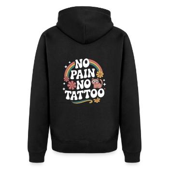 Funny Tattoo Quote Ink Humor Funny Tattoo - Unisex Premium Bio Zip Hoodie - Schwarz - Hinten - Nico (187cm)