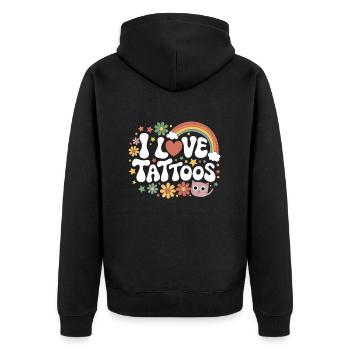Funny Tattoo Quote Ink Humor Funny Tattoo - Unisex Premium Bio Zip Hoodie - Schwarz - Hinten - Nico (187cm)