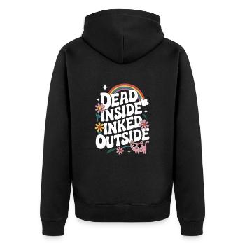 Funny Tattoo Quote Ink Humor Funny Tattoo - Unisex Premium Bio Zip Hoodie - Schwarz - Hinten - Nico (187cm)