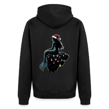 Chapeau de Noël Sirène Noël - Veste à capuche bio Premium Unisexe - noir - Dos - Nico (187cm)