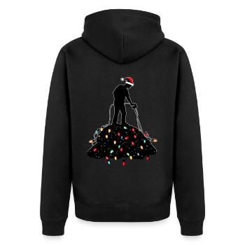Metalldetektion Metalldetektor Weihnachtsmütze Xma - Unisex Premium Bio Zip Hoodie - Schwarz - Hinten - Nico (187cm)