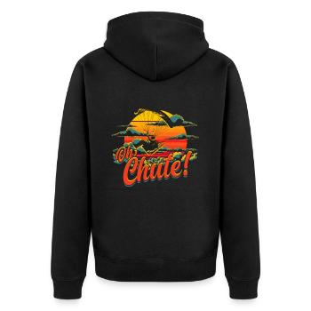 Paramotoring Motorschirm Oh Chute! - Unisex Premium Organic Zip Hoodie - black - Back - Nico (187cm)