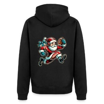 Santa Claus Playing Football - Unisex Premium Organic Zip Hoodie - black - Back - Nico (187cm)