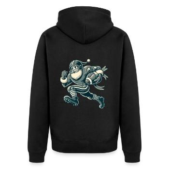 Santa Claus Playing Football - Unisex Premium Organic Zip Hoodie - black - Back - Nico (187cm)