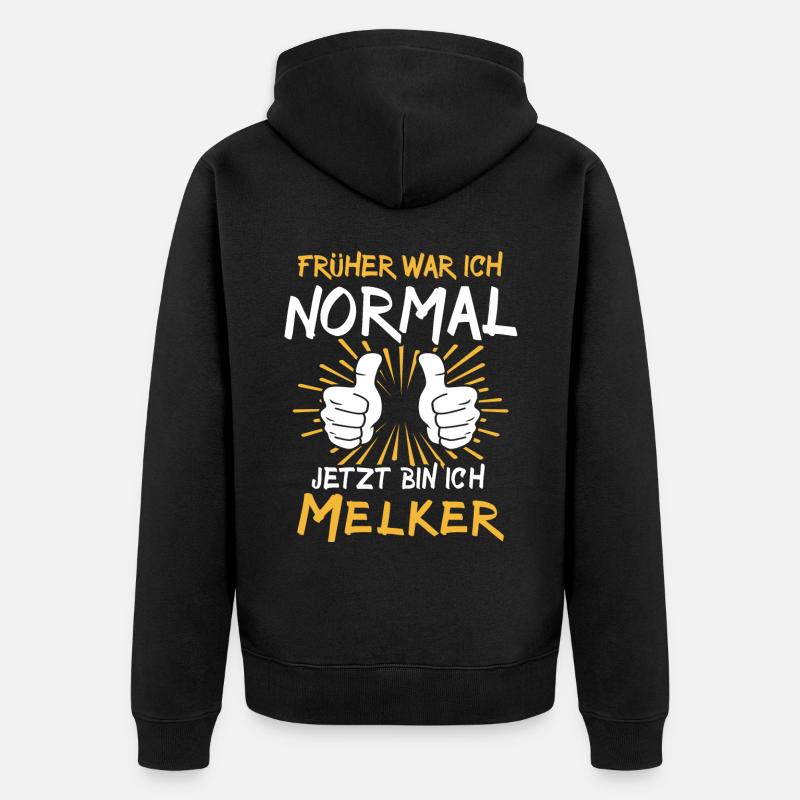 Melker Spruch - Unisex Premium Bio Zip Hoodie - Schwarz