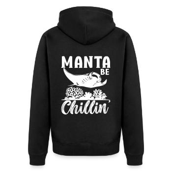 Manta Rays Great Manta Sea Creatures - Unisex Premium Organic Zip Hoodie - black - Back - Nico (187cm)