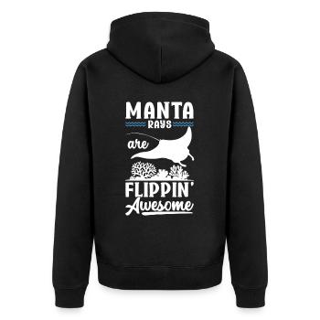 Manta Rays Great Manta Sea Creatures - Unisex Premium Organic Zip Hoodie - black - Back - Nico (187cm)