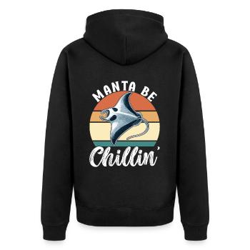 Manta Rays Great Manta Sea Creatures - Unisex Premium Organic Zip Hoodie - black - Back - Nico (187cm)