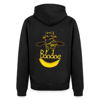 Giraffe Giraffen Banane Bananen - Unisex Premium Bio Zip Hoodie - Schwarz - Hinten - Nico (187cm)