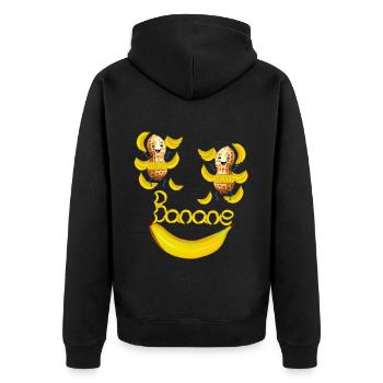 Cacahuètes Cacahuète Banane Bananes - Veste à capuche bio Premium Unisexe - noir - Dos - Nico (187cm)
