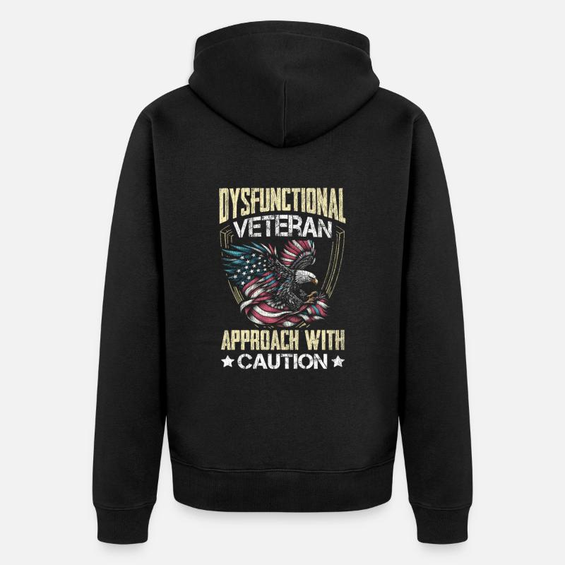 Vétéran Médicamenté Dysfonctionnel - Veste à capuche bio Premium Unisexe - noir